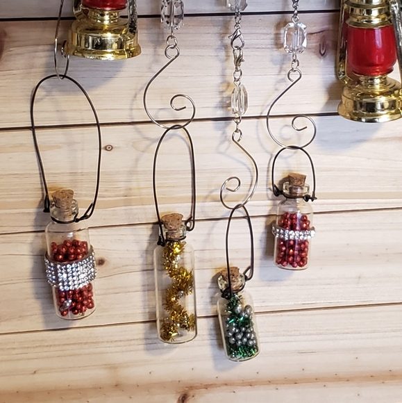 Miniature Bottle Christmas Tree Ornaments - Picture 1 of 9